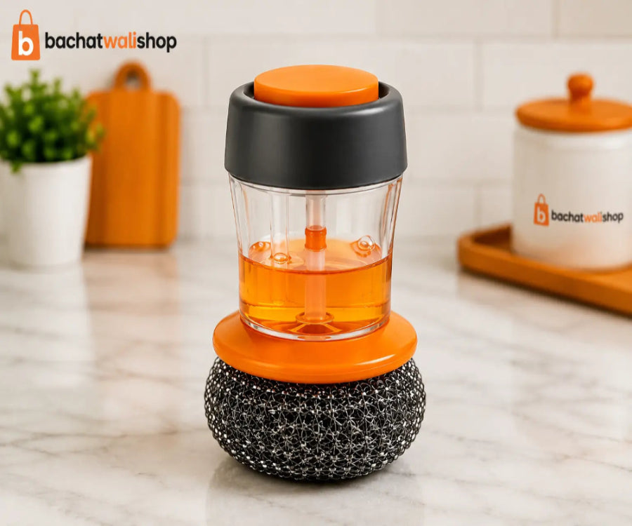2-in-1 Soap Dispensing Kitchen Scrubber Brush